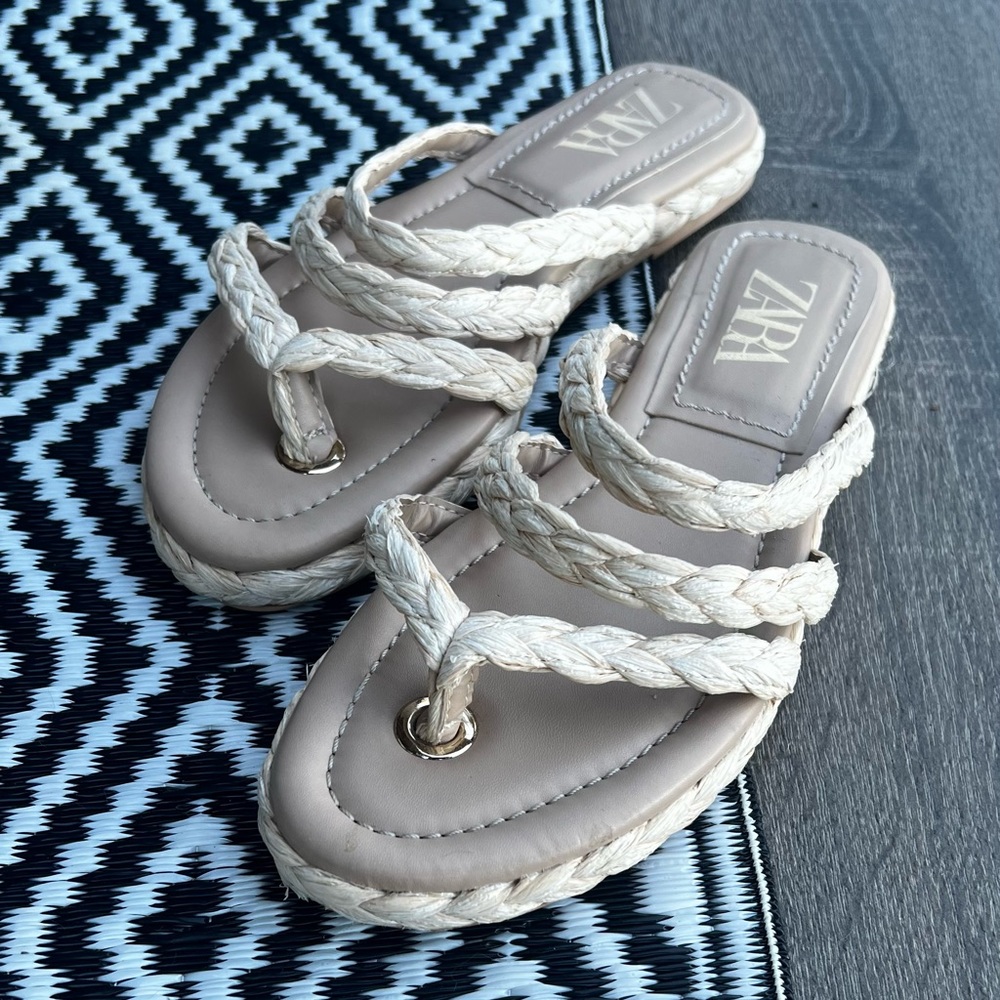 ZARA Raffia Braided Sandal